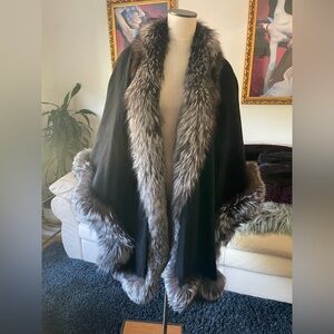 Royal Grade Black Cashmere Cape